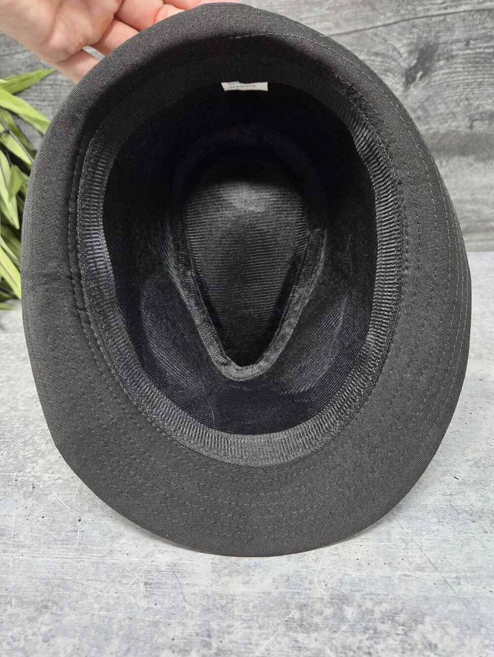 Black Fedora Hat Sequin Trim One Size